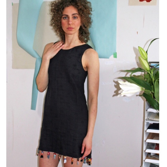 Rachel Antonoff Anthropologie black mini dress S - Picture 1 of 13